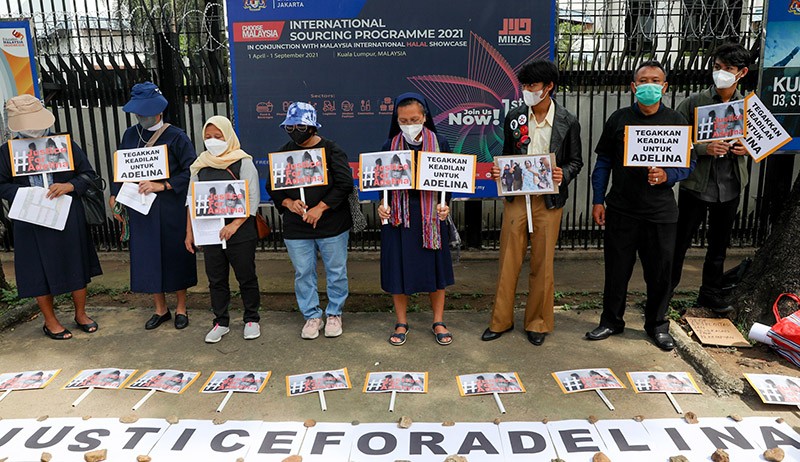 Tuntut Keadilan untuk Pekerja Adelina, Massa Datangi Kedubes Malaysia - Bagian 1