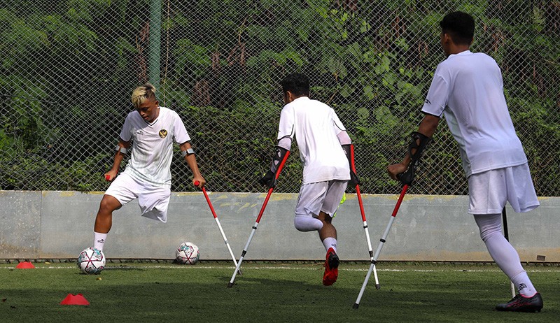 Potret Pemain Timnas Amputasi Indonesia Latihan Jelang Piala Dunia - Bagian 1