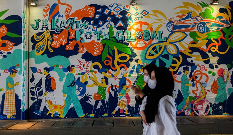 Mural Jakarta Kota Global Warnai Terowongan Jalan Kendal - Bagian 1
