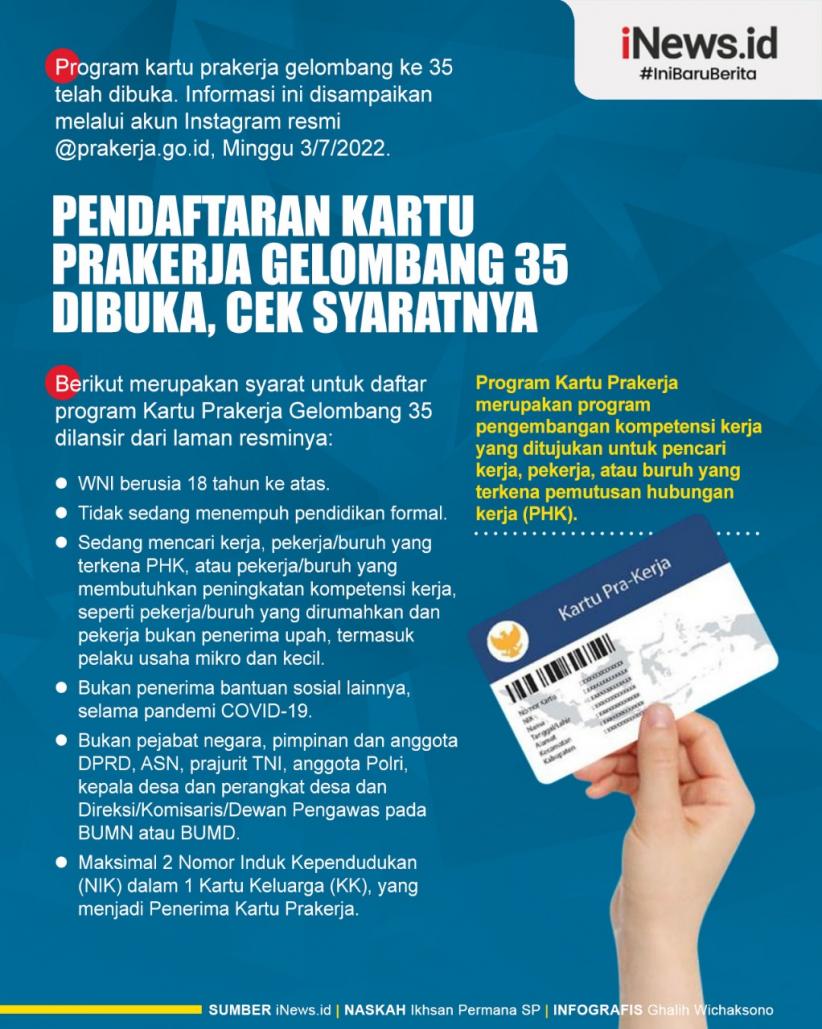 Infografis Pendaftaran Kartu Prakerja Gelombang 35 Resmi Dibuka