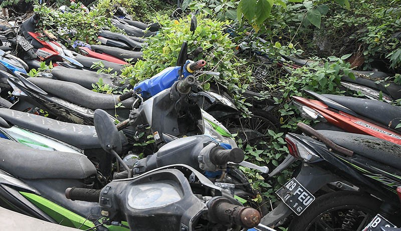 Penampakan Ribuan Motor Sitaan, Belum Diambil Pemilik dari Tahun 2004  - Bagian 1