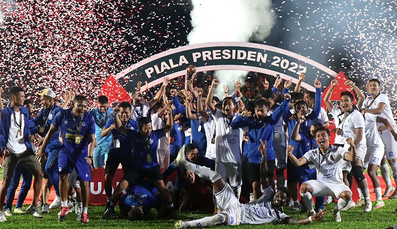 Selebrasi Pemain Arema FC Juara Piala Presiden 2022 - Bagian 1