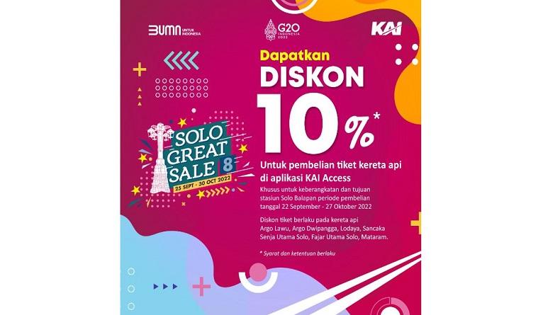 KAI Beri Diskon Khusus Tiket untuk Dukung Solo Great Sale, Ini Daftarnya