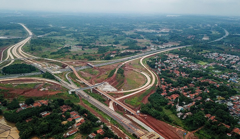 Penampakan dari Udara Progres Jalan Tol Jakarta-Cikampek II - Bagian 2