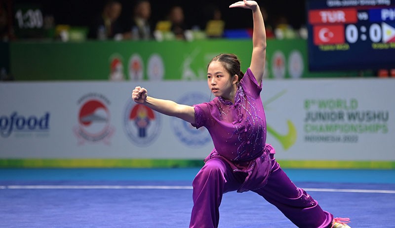 Aksi Atlet Wushu Indonesia Kylie Kwok Raih Medali Emas Kejuaraan Dunia - Bagian 2