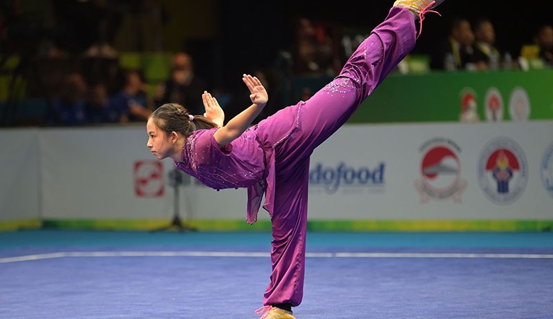 Aksi Atlet Wushu Indonesia Kylie Kwok Raih Medali Emas Kejuaraan Dunia - Bagian 1