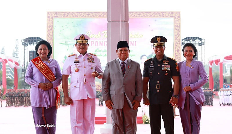 Prabowo Hadiri Sertijab Panglima TNI Laksamana Yudo Margono di Cilangkap - Bagian 1