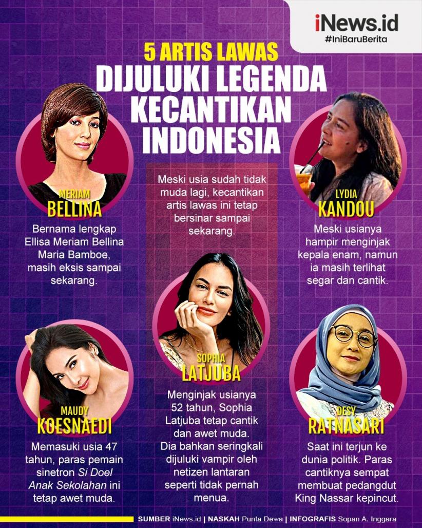 Infografis 5 Artis Lawas Dijuluki Legenda Kecantikan Indonesia