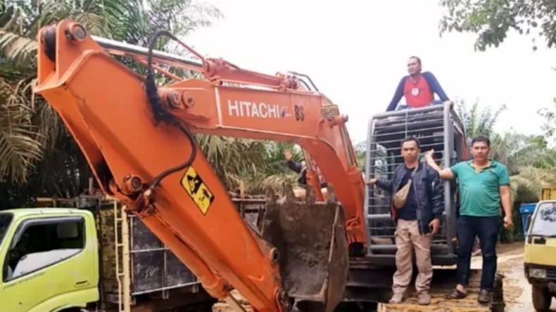 Polisi Bongkar Kasus Tambang Ilegal di Pidie, 3 Orang Ditangkap 1 Ekskavator Diamankan