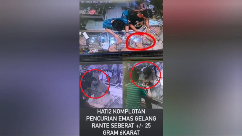 Viral Komplotan Emak-Emak Curi Gelang Emas di Soreang, Aksi Mereka Terekam CCTV