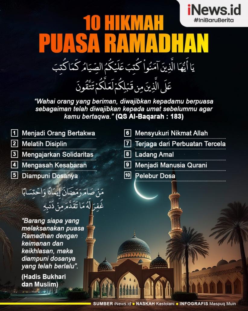 Infografis 10 Hikmah Puasa di Bulan Ramadhan bagi Seorang Muslim