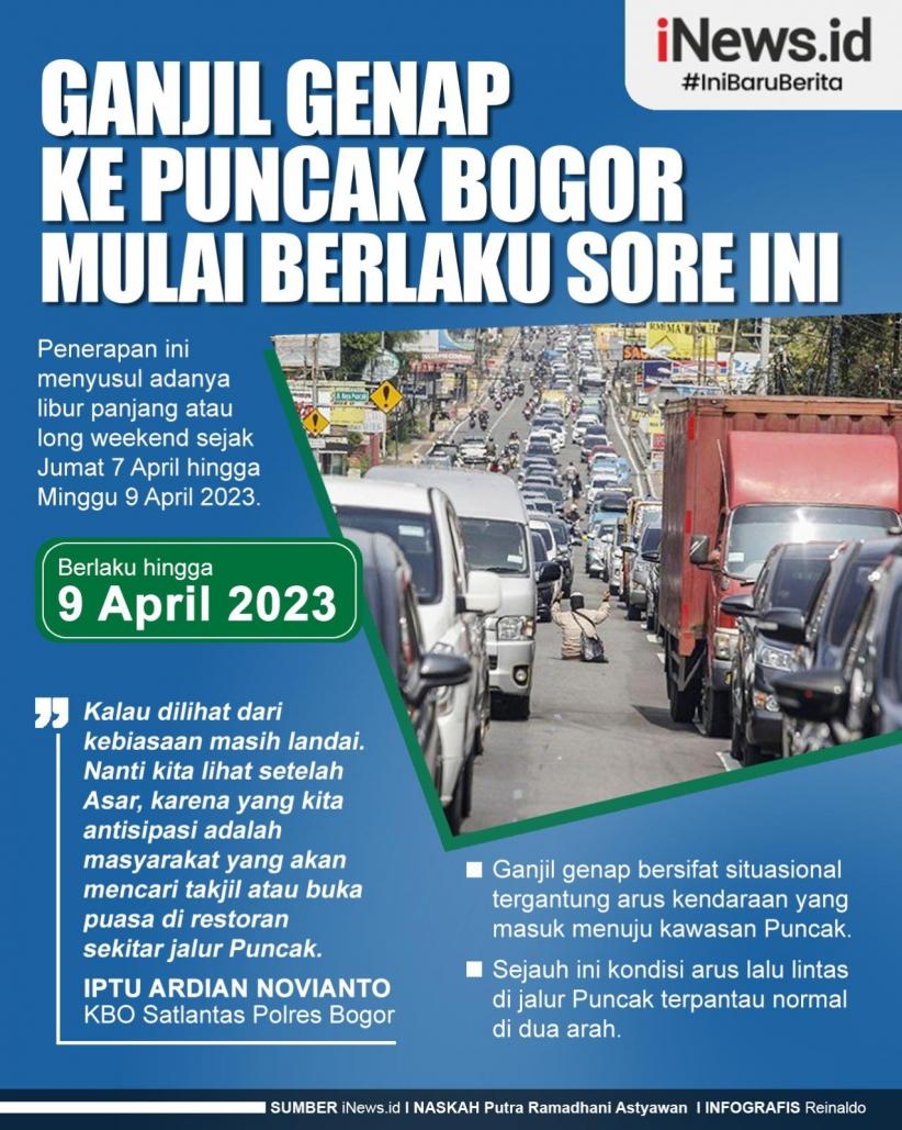 Infografis Ganjil Genap Dipuncak Dimulai Kamis 6 April