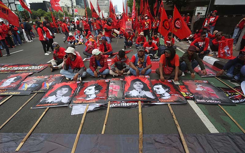 Ribuan Buruh Long March Tuntut Pemerintah Tingkatkan Kesejahteraan Pekerja - Bagian 4