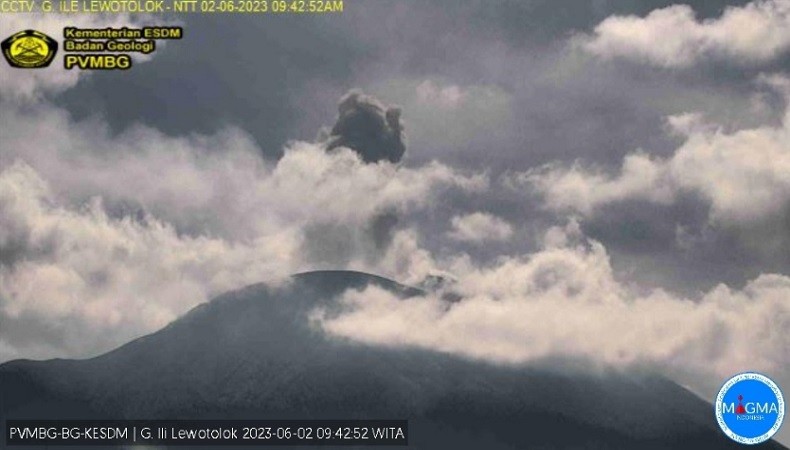 Gunung Ile Lewotolok Kembali Erupsi Jumat Pagi, Kolom Abu 700 Meter di Atas Puncak