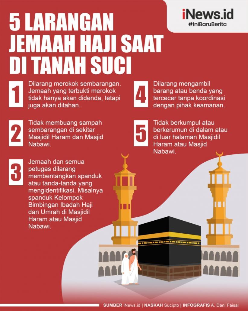 Infografis 5 Larangan Bagi Jemaah Haji saat di Tanah Suci