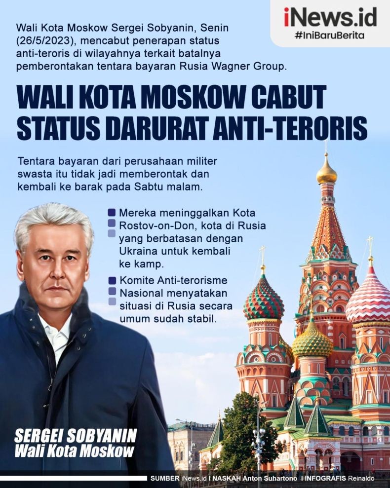 Infografis Moskow Cabut Status Darurat Anti-Teroris terkait Pemberontakan Wagner