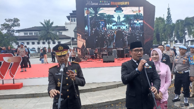 Ridwan Kamil Hadiri HUT Bhayangkara di Gedung Sate, Indeks Kondusivitas Jabar 80 Persen