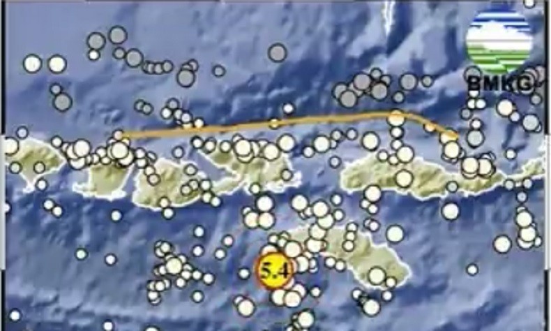Gempa Terkini M5,4 Guncang Sumba Barat Daya NTT, Pusat Getaran di Laut