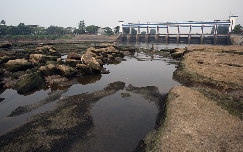 Air Sungai Cisadane Surut Sejak Satu Bulan - Bagian 1