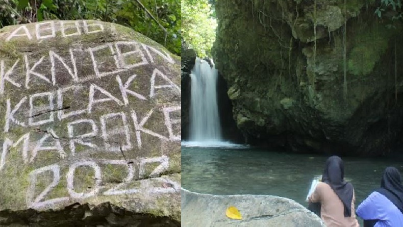 Viral Vandalisme di Wisata Air Terjun Kolaka Utara, Pelaku Diduga Oknum Mahasiswa KKN