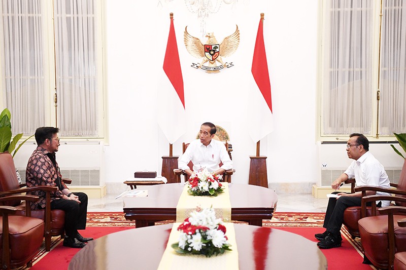 Foto-Foto Pertemuan Presiden Jokowi dengan Syahrul Yasin Limpo - Bagian 1