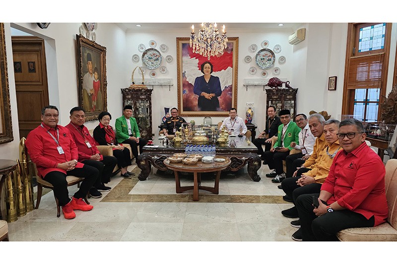 Suasana Rumah Megawati, Para Ketum Parpol Pendukung Ganjar-Mahfud Kompak - Bagian 2