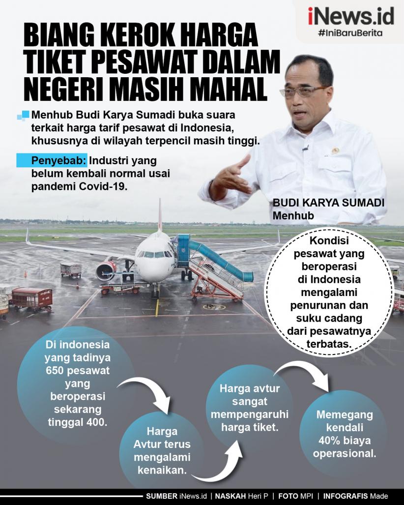 Infografis Biang Kerok Harga Tiket Pesawat Dalam Negeri Masih Mahal
