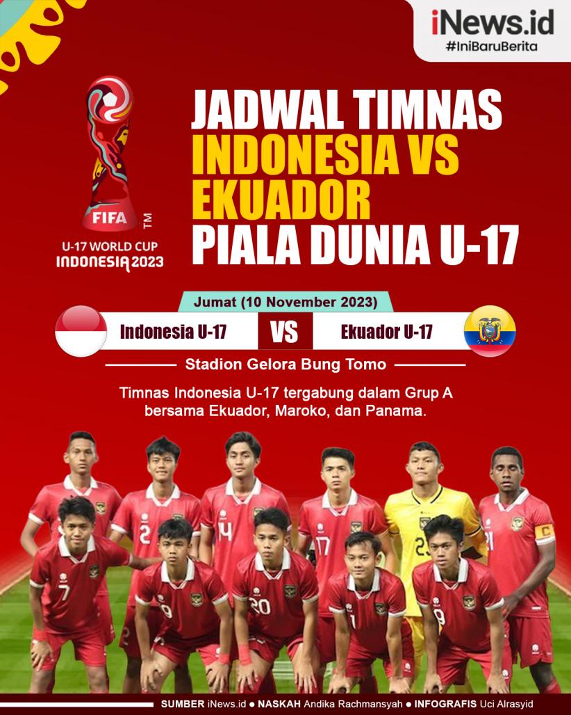 Infografis Jadwal Timnas Indonesia Vs Ekuador di Piala Dunia U-17 2023