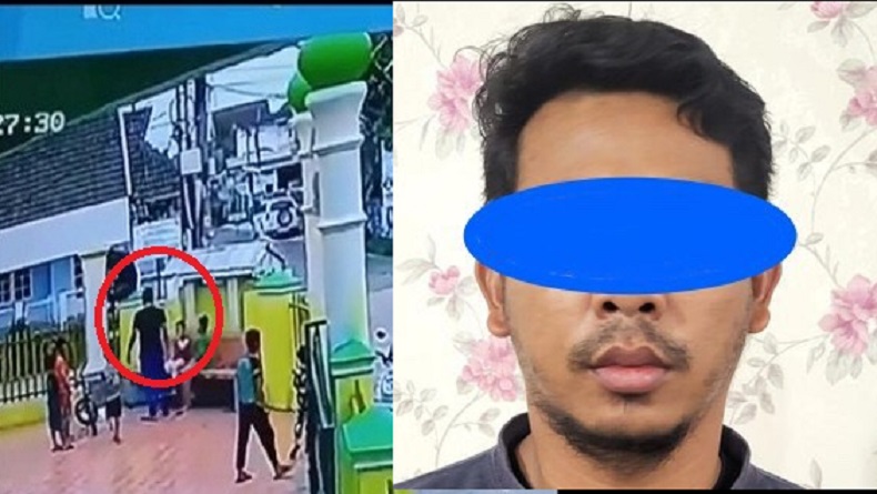 Tampang Pria Tampar Bocah SD di Halaman Masjid Palembang, Langsung Diborgol