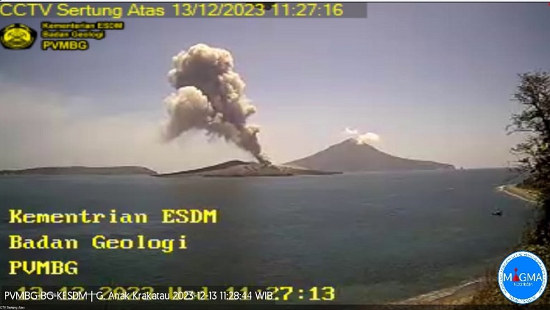 Gunung Anak Krakatau Kembali Erupsi, Tinggi Kolom Abu Capai 1 Km