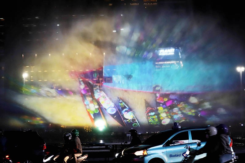 Persiapan Malam Tahun Baru 2024 di Bundaran HI, Ada Light Show Drone - Bagian 3