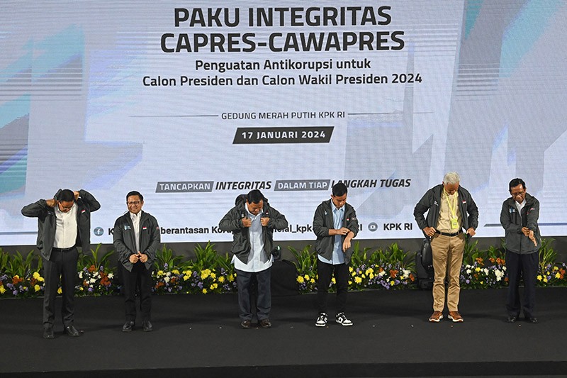 Paku Integritas 3 Pasangan Capres-Cawapres Komitmen Berantas Korupsi - Bagian 1