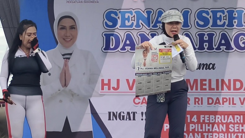 Caleg Partai Perindo Venna Melinda Rajin Gelar Senam Massal, Ini Alasannya