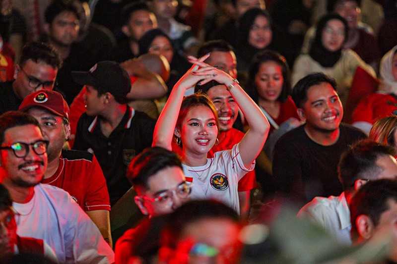 Suasana Nobar Piala Asia 2023 Indonesia vs Australia - Bagian 1
