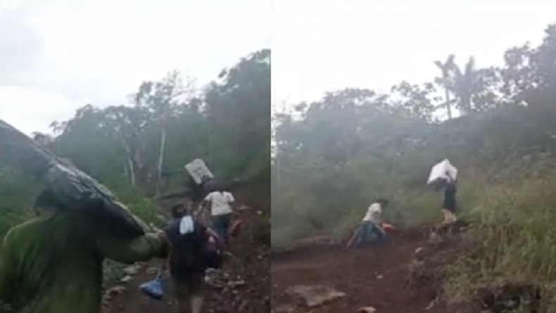 Dramatis, Petugas Bawa Logistik Pemilu Mendaki Gunung Lewati Lembah di Ende NTT
