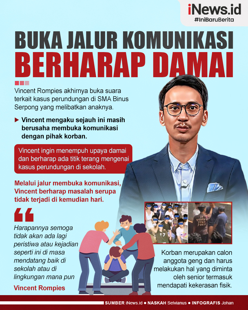Infografis  Berharap Damai, Vincent Rompies Ingin Buka Jalur Komunikasi