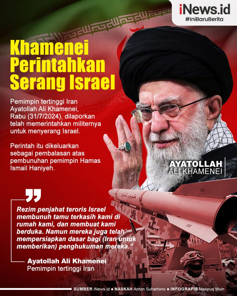 Infografis Khamenei Perintahkan Serang Israel