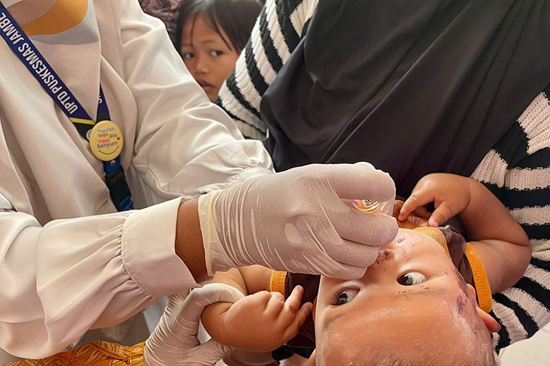 Antusiasme Anak-Anak Ikuti Imunisasi Polio di Desa Pasir Barat Tangerang - Bagian 1