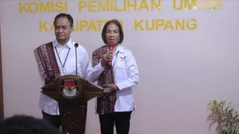 Messerassi Ataupah-Maria Nuban Saku Diusung Partai Perindo Daftar KPUD Maju Pilkada Kupang