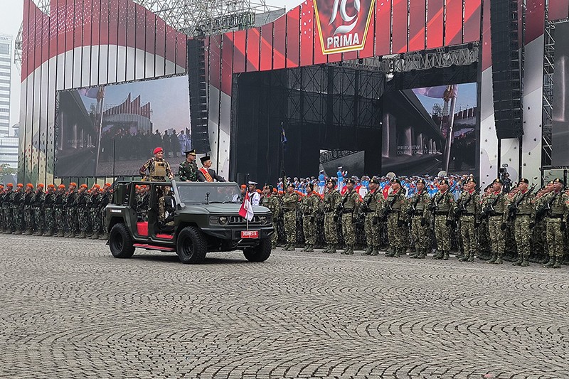Suasana Gladi Bersih HUT ke-79 TNI di Monas - Bagian 1