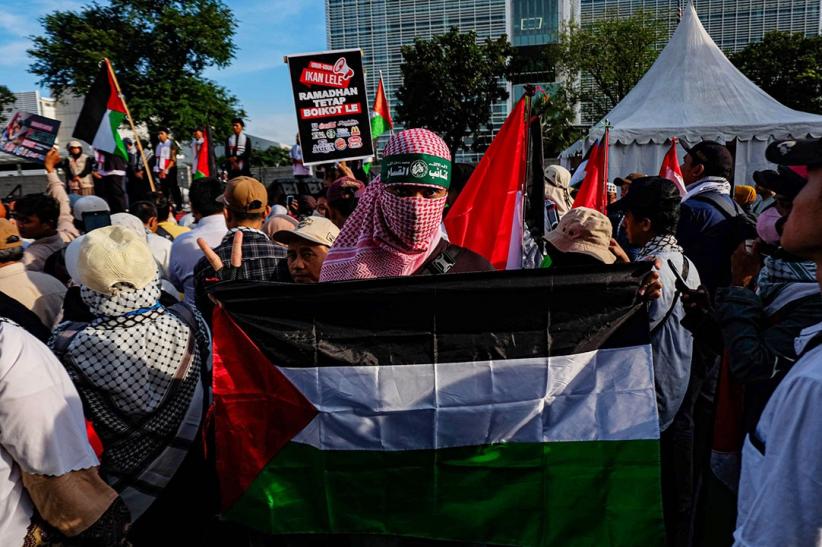 Aksi Bela Palestina di Depan Kedubes Amerika Serikat, Kecam Kejahatan Israel - Bagian 4