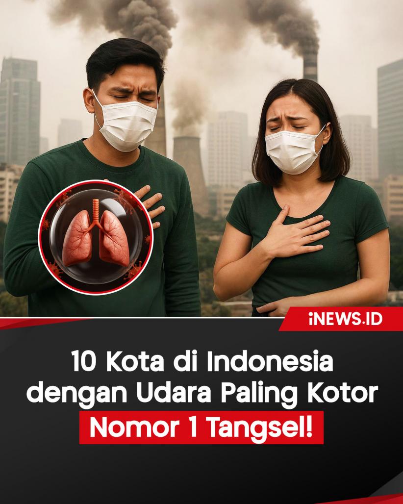 Infografis 10 Kota di Indonesia dengan Udara Paling Kotor