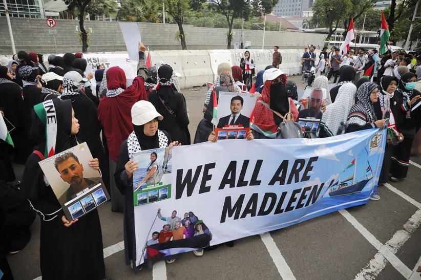 Aksi Kecam Israel yang Bajak Kapal Bantuan Kemanusiaan untuk Palestina - Bagian 2