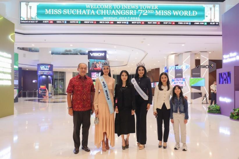 Eksklusif! Momen Miss World 2025 Opal Suchata Kunjungi iNews Tower - Bagian 9