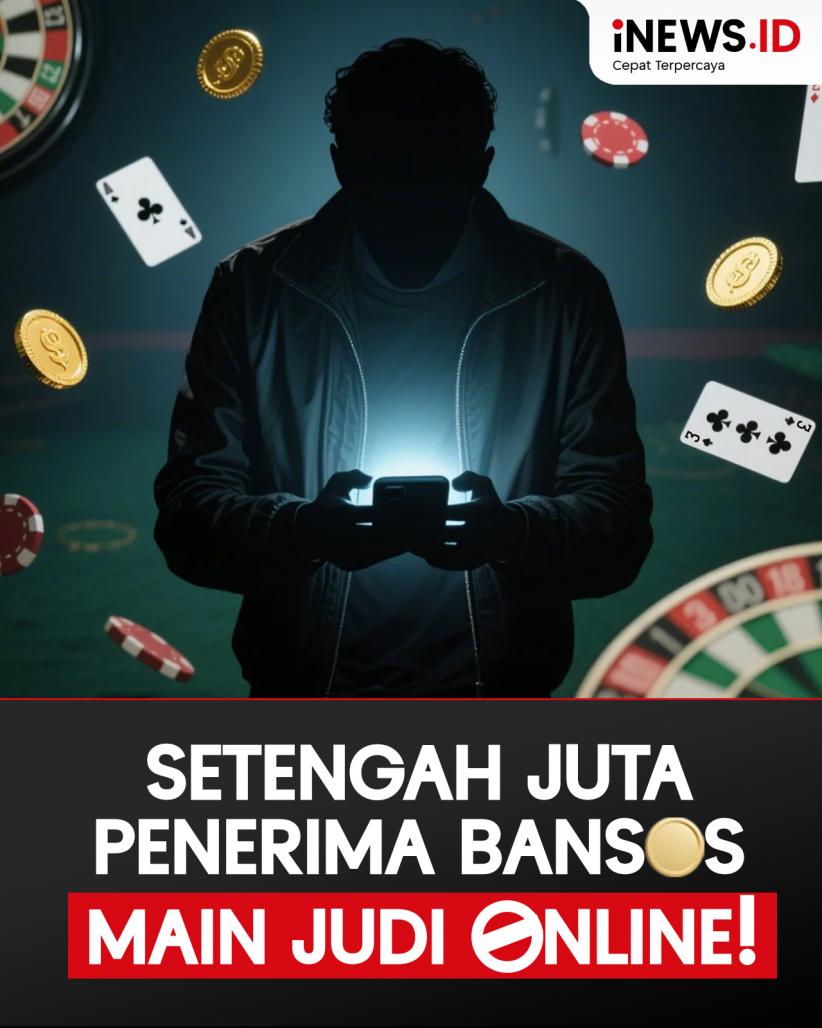 Infografis Setengah Juta Penerima Bansos Diduga Main Judi Online!