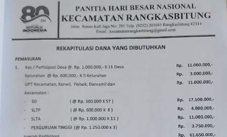 Heboh Surat Edaran Tarikan Iuran HUT RI ke Sekolah di Lebak, Segini Besarannya