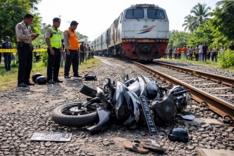 Kronologi 2 Pemotor Wanita Tewas Tersambar KA Pangrango di Sukabumi