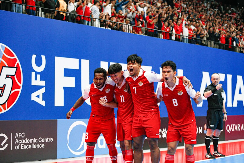 Selebrasi Timnas Futsal Indonesia Lolos Final Piala Asia usai Bungkam Jepang - Bagian 1