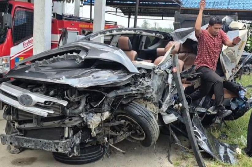 Penampakan Innova Kecelakaan Tewaskan 4 Orang di Tol Indrapura, Ringsek Tak Berbentuk