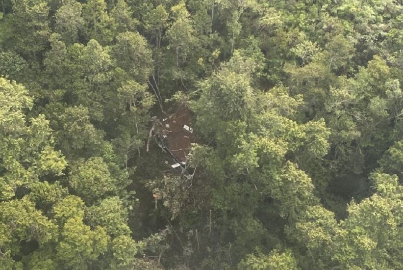 Penampakan Helikopter Jatuh di Hutan Sekadau Kalbar, Ekor Hancur